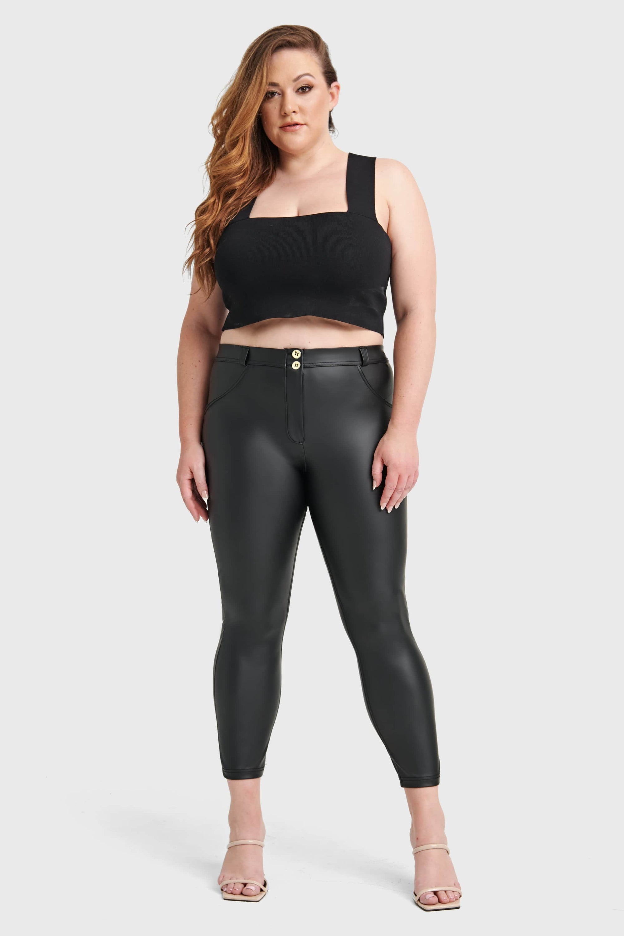 WR.UP® Curvy Faux Leather - High Waisted - Petite Length - Black 5