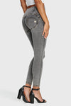 WR.UP® Denim - 3 Button High Waisted - Petite Length - Grey + Yellow Stitching 11