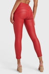 WR.UP® Faux Leather - High Waisted - 7/8 Length - Red 9