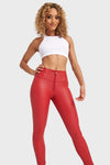 WR.UP® Faux Leather - High Waisted - 7/8 Length - Red 12