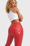 WR.UP® Faux Leather - High Waisted - 7/8 Length - Red 4