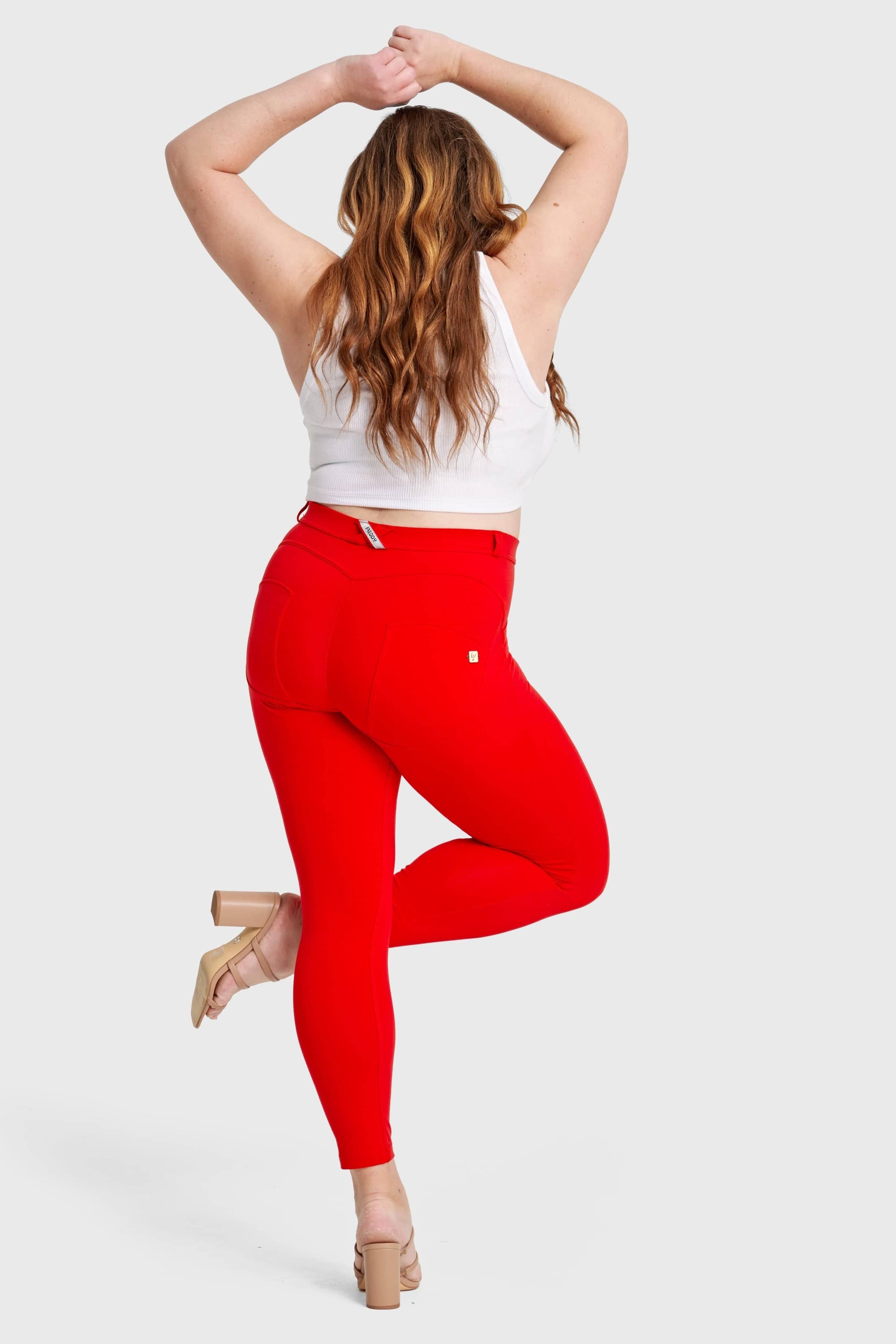 WR.UP® Curvy Fashion - Cintura alta - Largo completo - Rojo  7