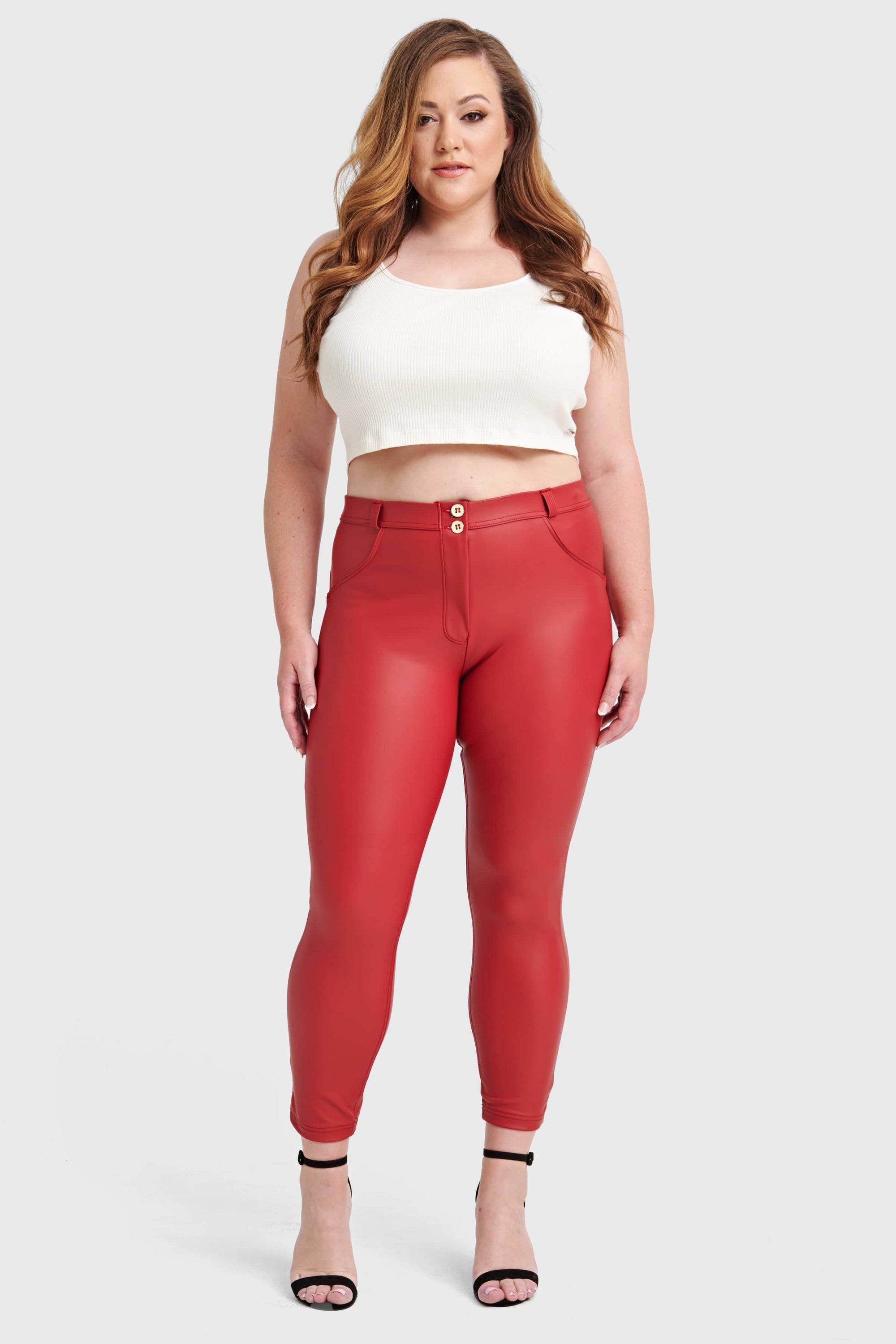 WR.UP® Curvy Faux Leather - High Waisted - Petite Length - Red 2