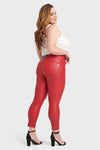 WR.UP® Curvy Faux Leather - High Waisted - Petite Length - Red 3