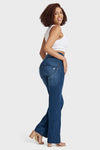 WR.UP® Snug Jeans - High Waisted - Flare - Dark Blue + Blue Stitching 6