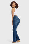 WR.UP® Snug Jeans - Cintura alta - Flare - Azul oscuro + Costuras azules 5