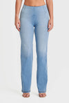 WR.UP® Snug Jeans - High Waisted - Flare - Light Blue + Yellow Stitching 4