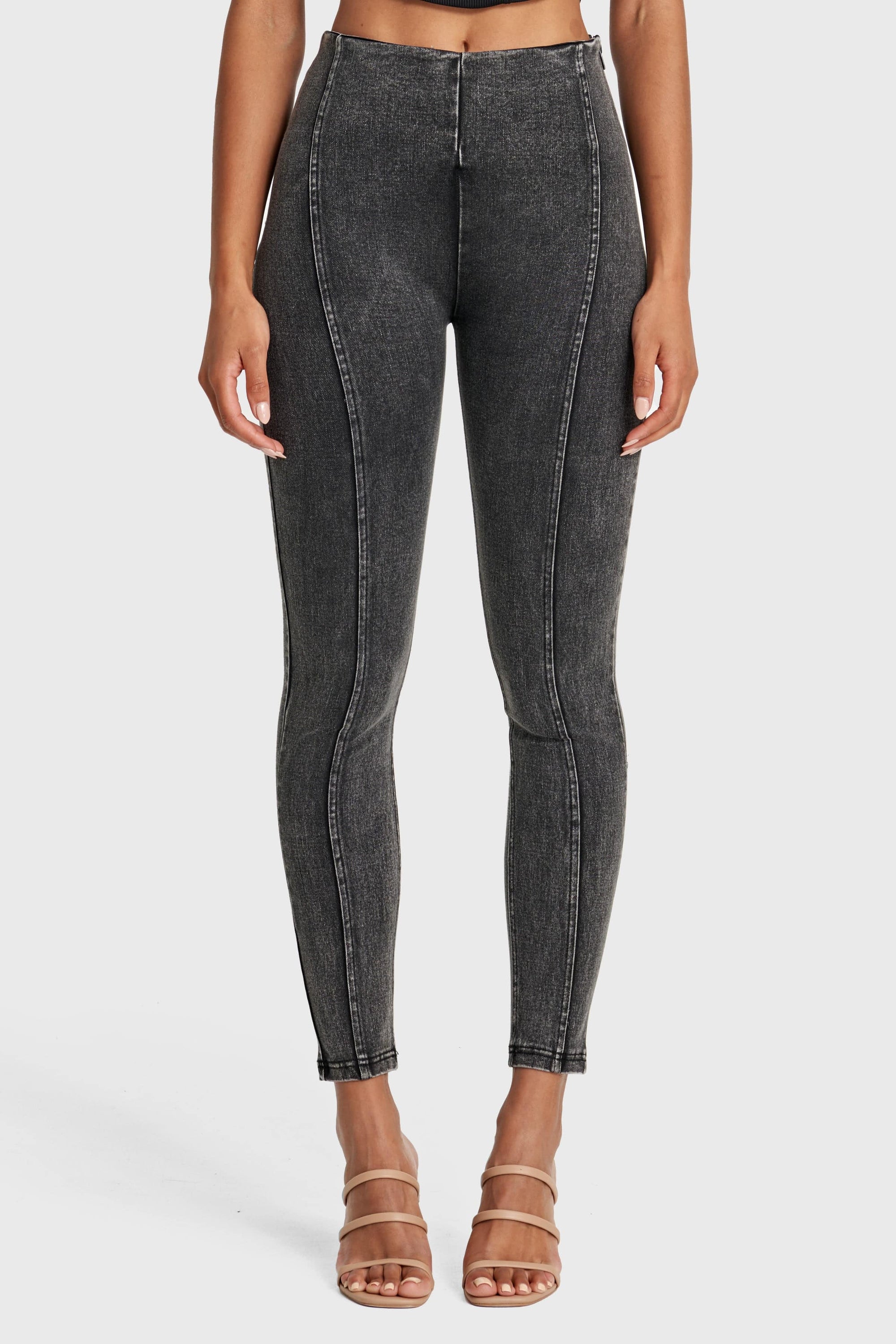 WR.UP® Snug Jeans - High Waisted - Full Length - Washed Black + Black Stitching 7