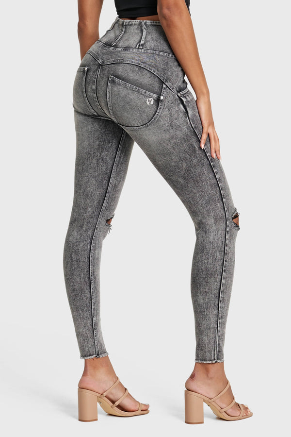 WR.UP® Snug Ripped Jeans - High Waisted - Full Length - Grey Stonewash