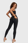 WR.UP® Snug Ripped Jeans - Cintura alta - Largo completo - Negro revestido + Costuras negras  5