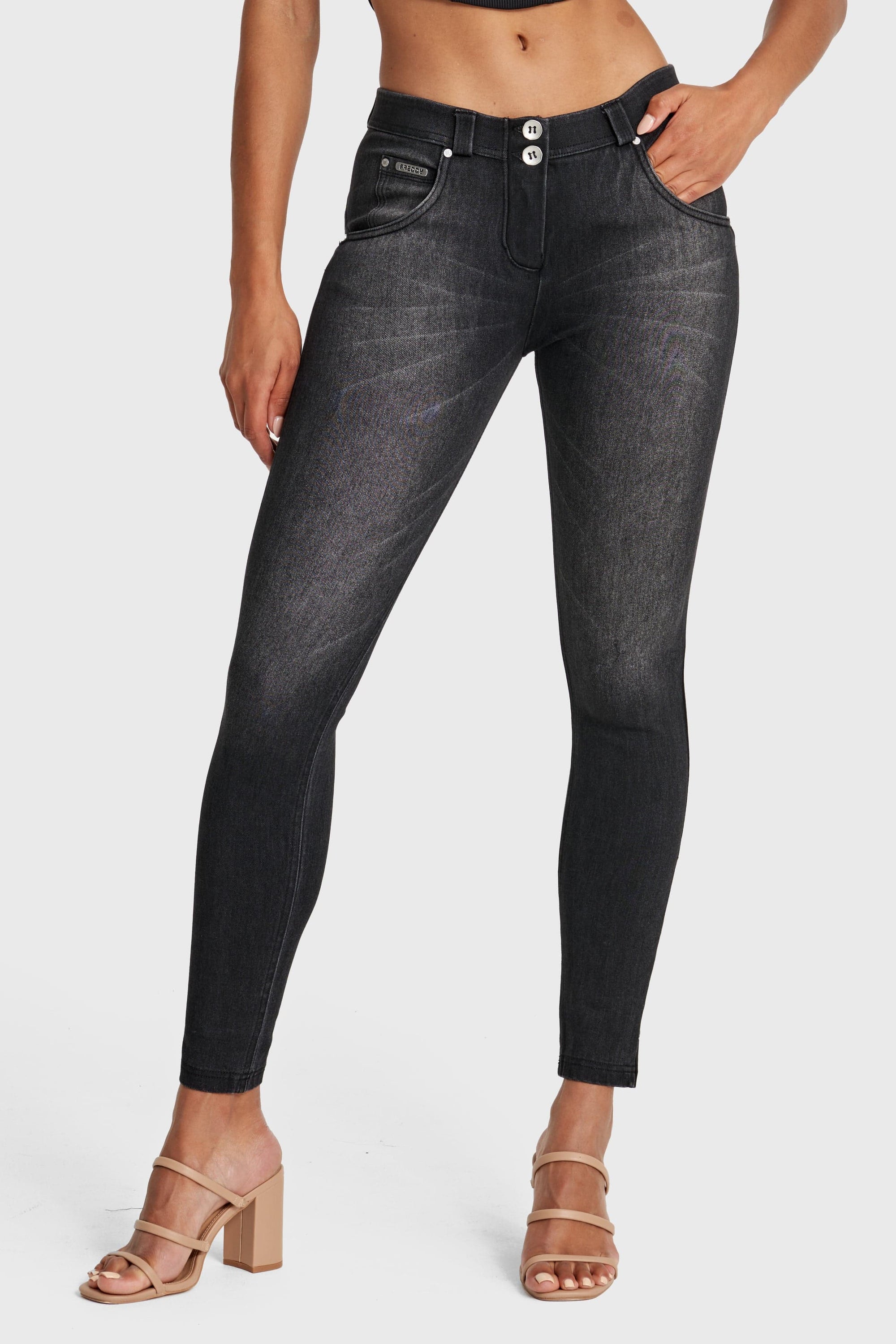 WR.UP® Snug Jeans - Mid Rise - Full Length - Black + Black Stitching 10