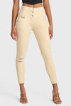 WR.UP® Snug Distressed Jeans - High Waisted - 7/8 Length - Beige 4
