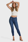 WR.UP® Snug Jeans - High Waisted - Petite Length - Dark Blue + Blue Stitching 3