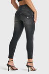 WR.UP® Snug Jeans - High Waisted - 7/8 Length - Black + Black Stitching 1