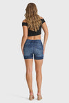 WR.UP® Snug Jeans - Talle alto - Shorts - Azul oscuro + costuras azules 10