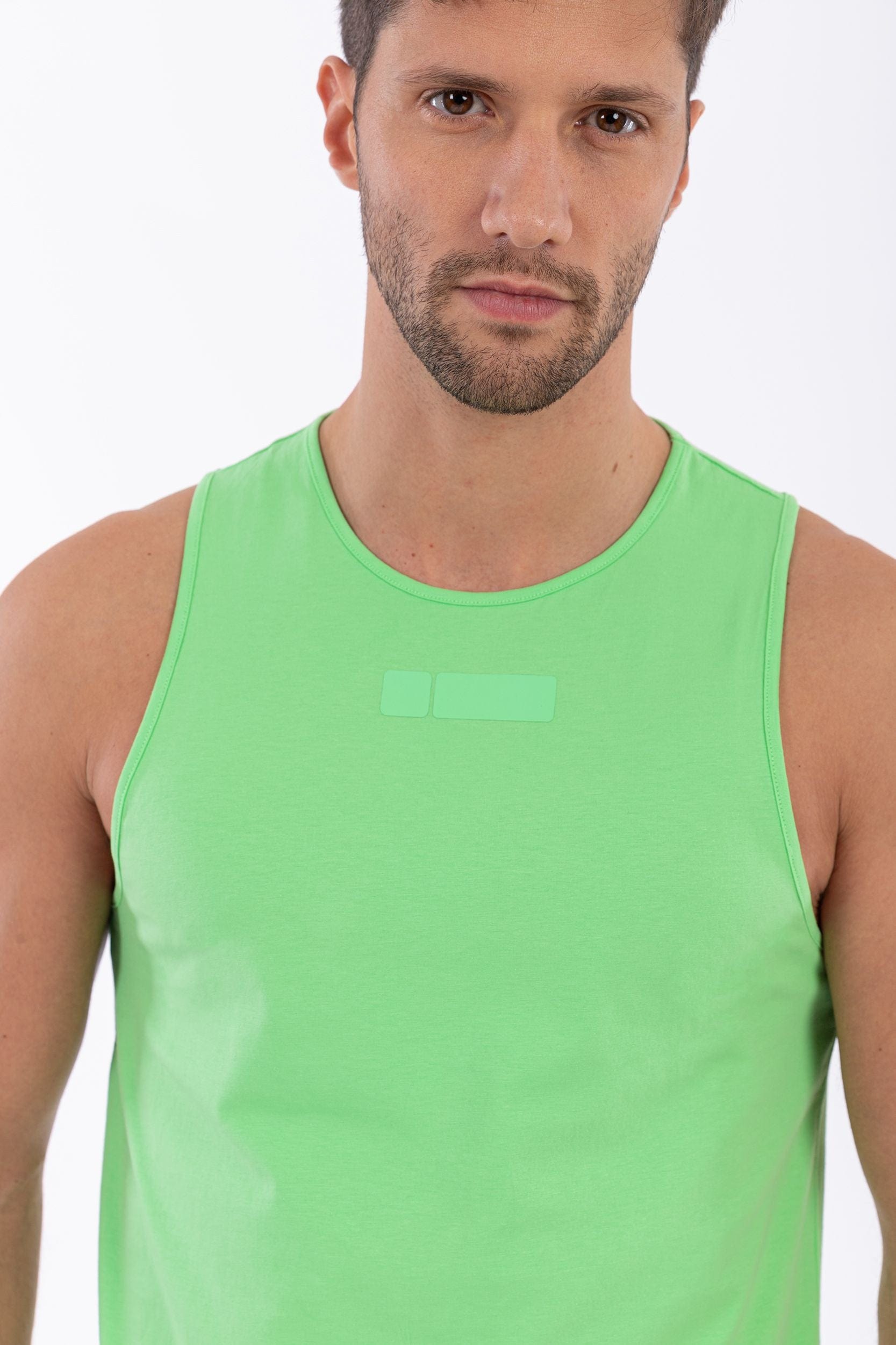 Camiseta de tirantes de hombre con logo tono sobre tono - Verde 3