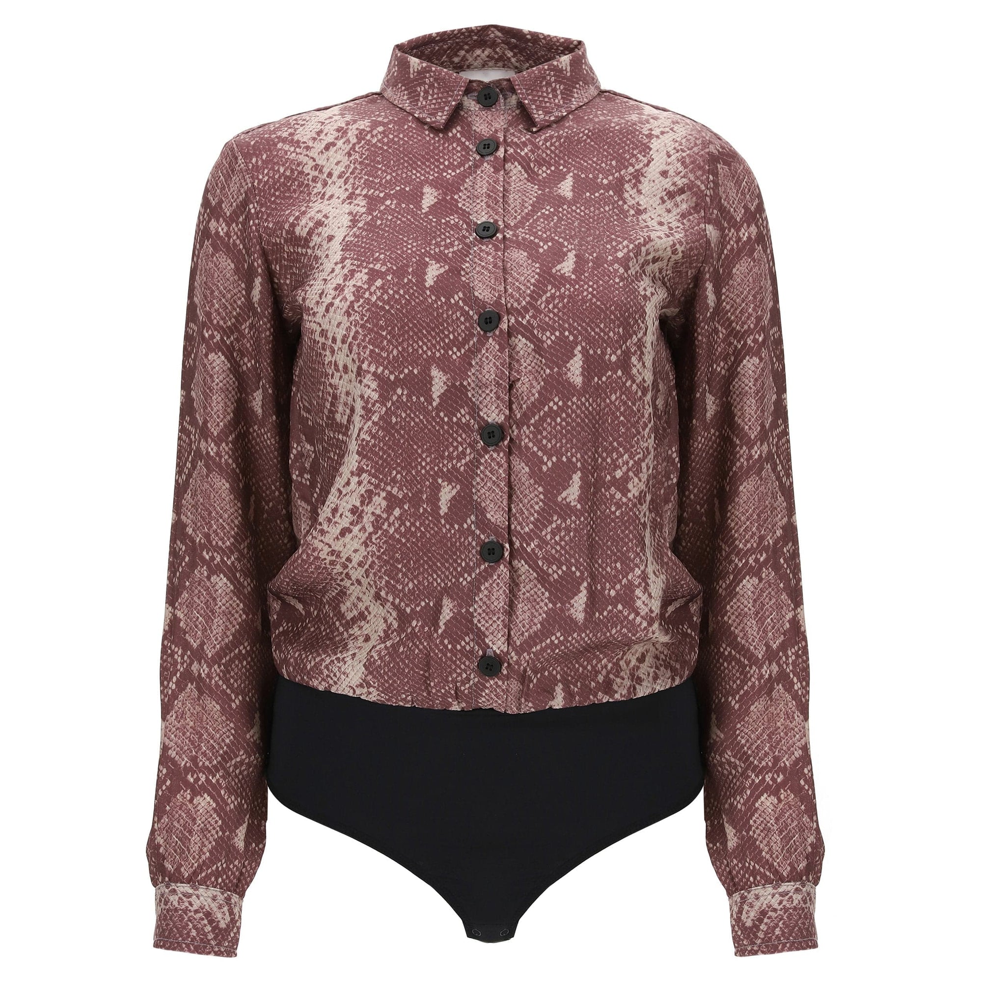 Blouse Shirt Bodysuit - Python Pink 1