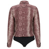 Blouse Shirt Bodysuit - Python Pink 2