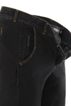 Pantalón profesional para hombre - Denim negro + costuras amarillas 3