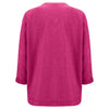 Lightweight Cotton Sweatshirt - 3/4 sleeves - Peacock Pink 2